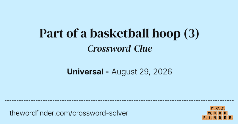 Part of a basketball hoop crossword clue image