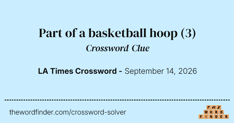 Part of a basketball hoop crossword clue image