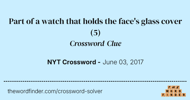 Part of a watch that holds the face's glass cover crossword clue image