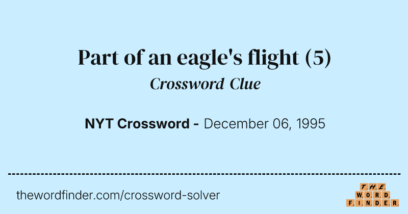Part of an eagle's flight crossword clue image