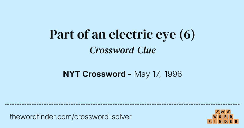 Part of an electric eye crossword clue image