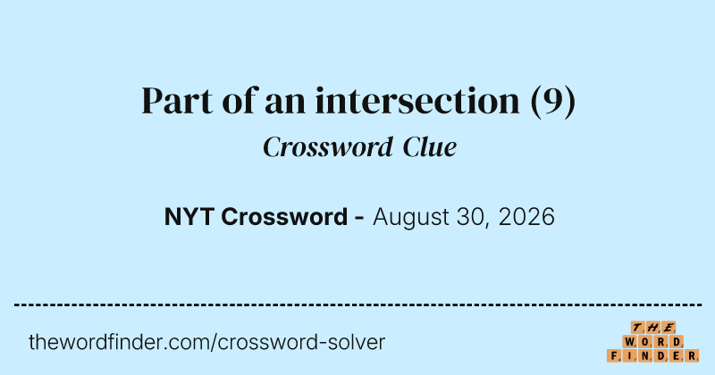 Part of an intersection crossword clue image