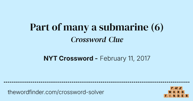Part of many a submarine crossword clue image