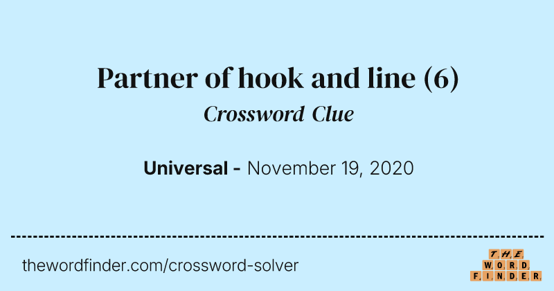 Partner of hook and line crossword clue image
