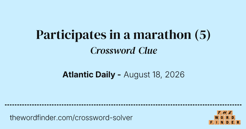Participates in a marathon crossword clue image