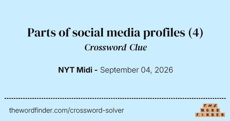 Parts of social media profiles crossword clue image