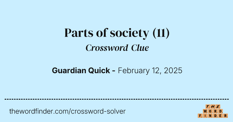 Parts of society crossword clue image