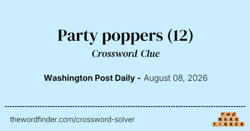 Party poppers crossword clue image