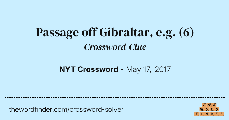 Passage off Gibraltar, e.g. crossword clue image