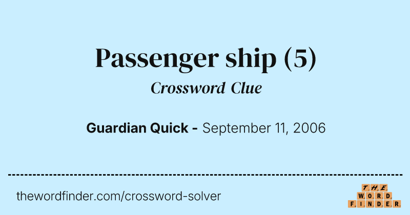 Passenger ship crossword clue image