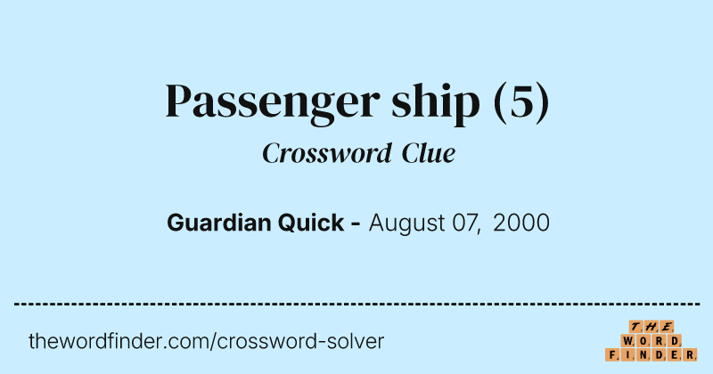 Passenger ship crossword clue image
