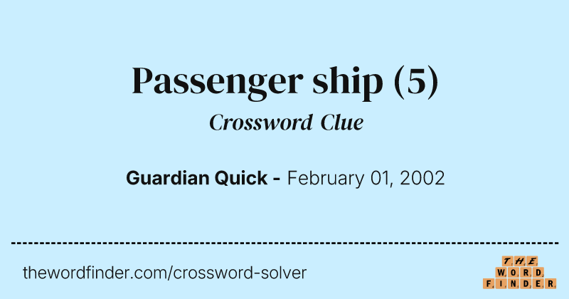 Passenger ship crossword clue image