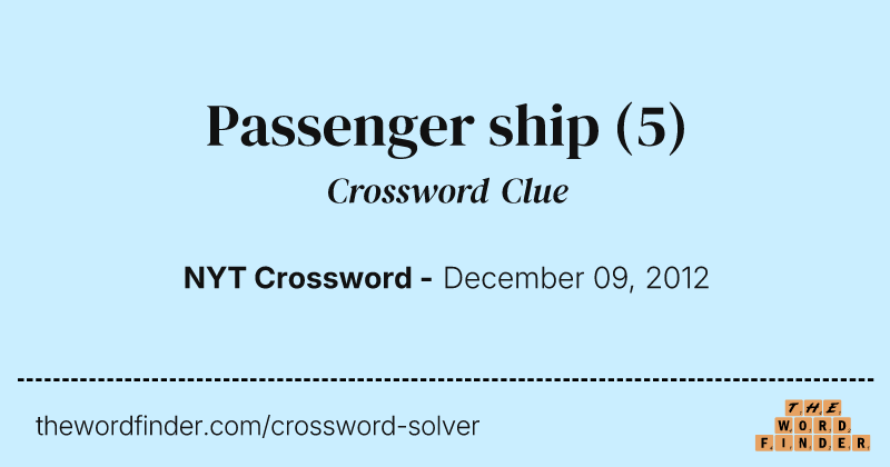 Passenger ship crossword clue image