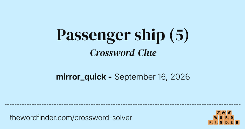 Passenger ship crossword clue image