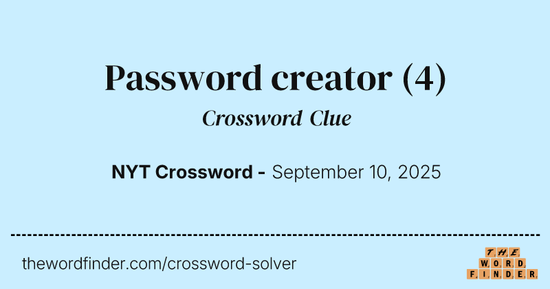 Password creator crossword clue image