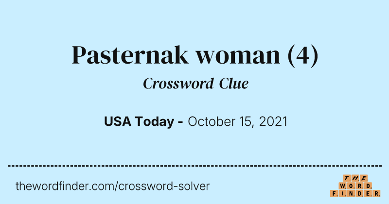 Pasternak woman crossword clue image