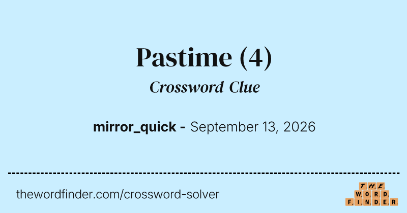 Pastime crossword clue image