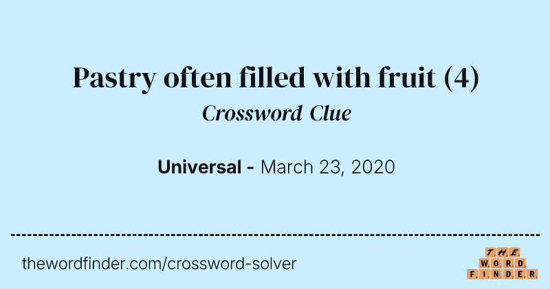 Pastry often filled with fruit crossword clue image