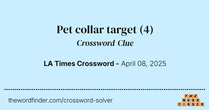 Pet collar target crossword clue image
