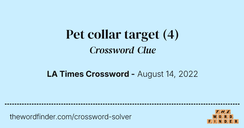 Pet collar target crossword clue image