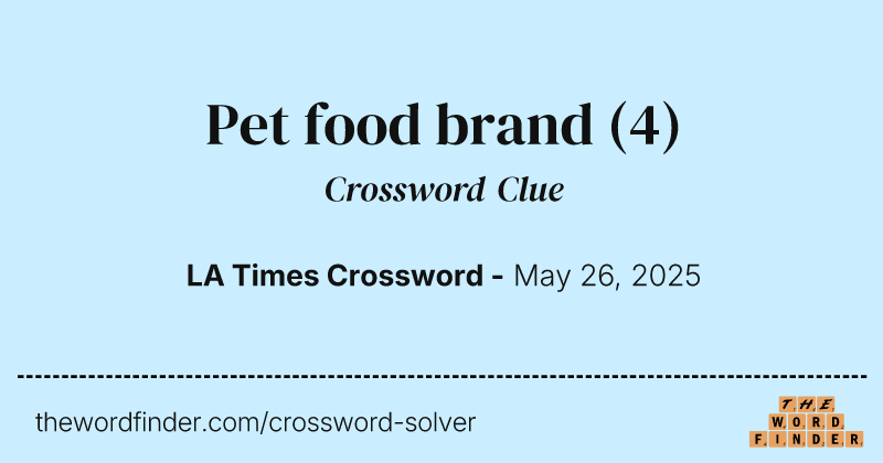 Pet food brand crossword clue image