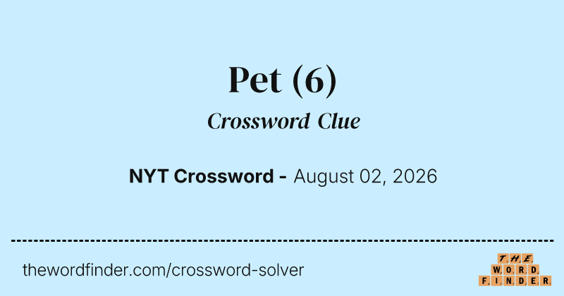 Pet crossword clue image
