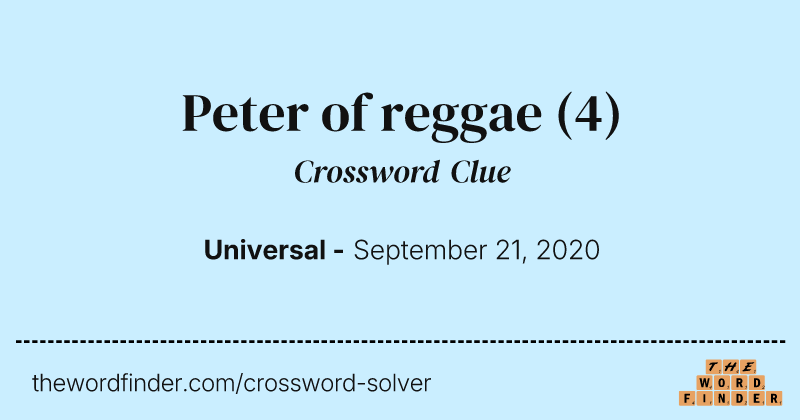 Peter of reggae crossword clue image
