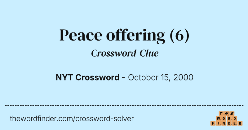 Peace offering crossword clue image