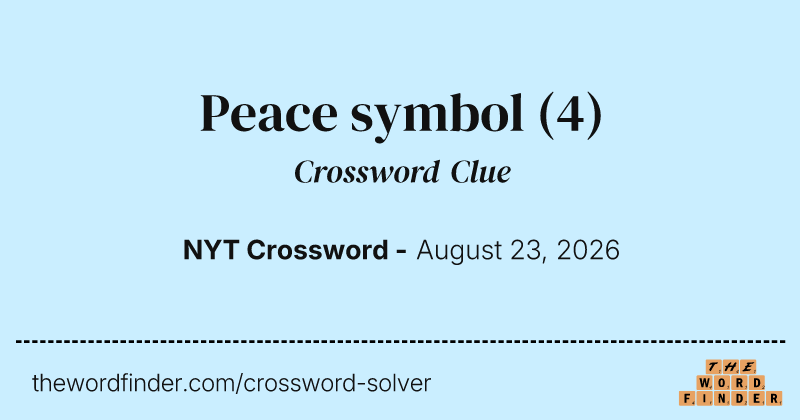 Peace symbol crossword clue image