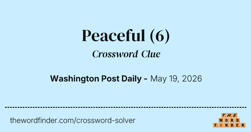 Peaceful crossword clue image