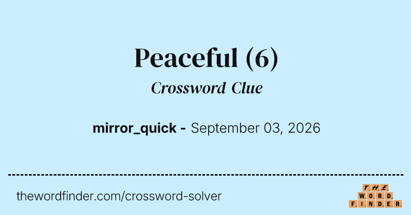 Peaceful crossword clue image