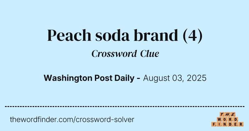 Peach soda brand crossword clue image