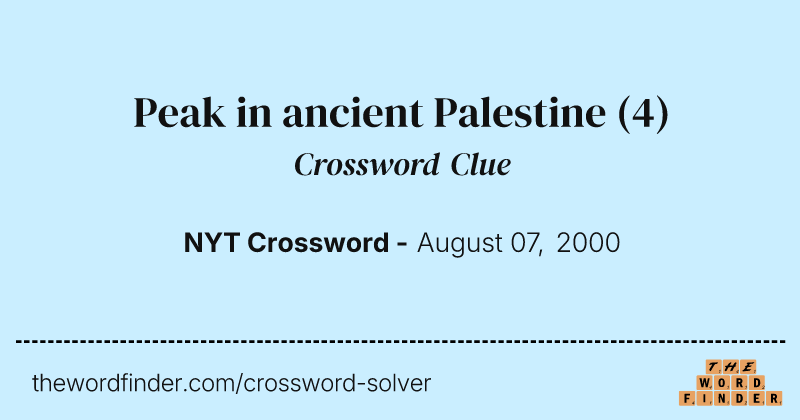 Peak in ancient Palestine crossword clue image