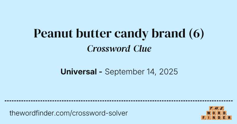 Peanut butter candy brand crossword clue image
