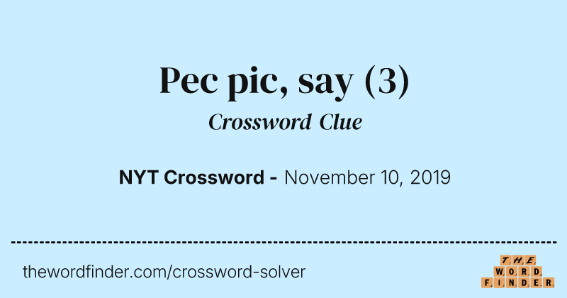Pec pic, say crossword clue image