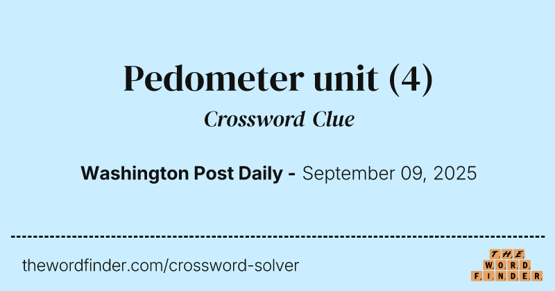 Pedometer unit crossword clue image