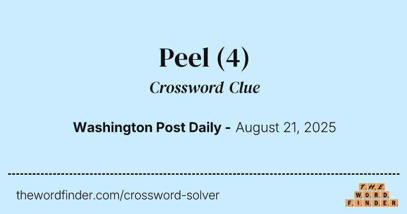 Peel crossword clue image