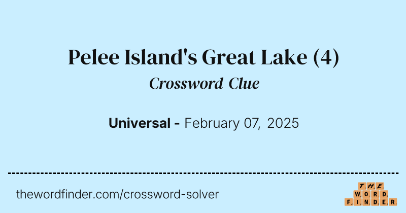 Pelee Island's Great Lake crossword clue image