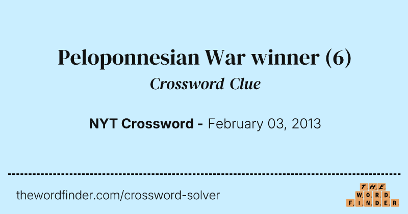 Peloponnesian War winner crossword clue image
