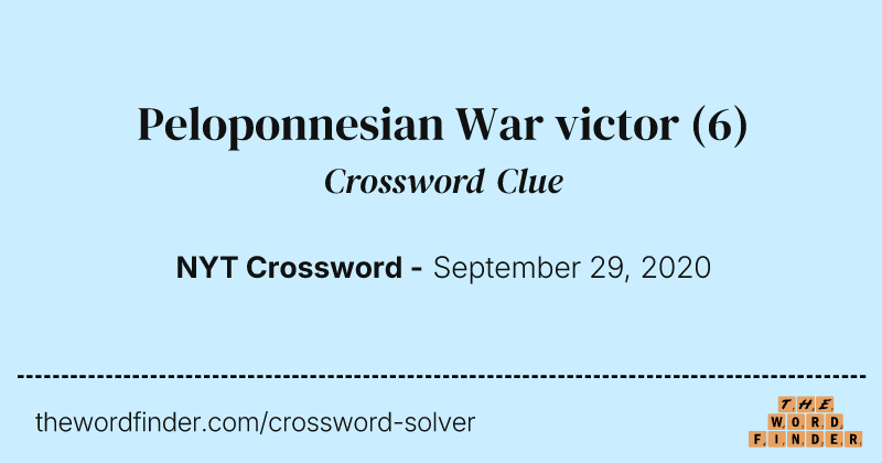 Peloponnesian War victor crossword clue image