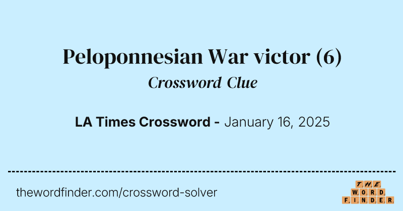 Peloponnesian War victor crossword clue image