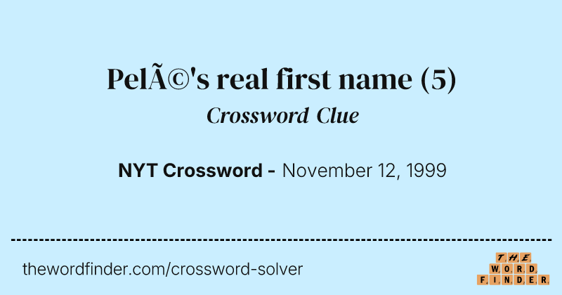 Pelé's real first name crossword clue image