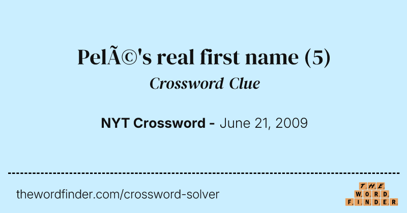 Pelé's real first name crossword clue image