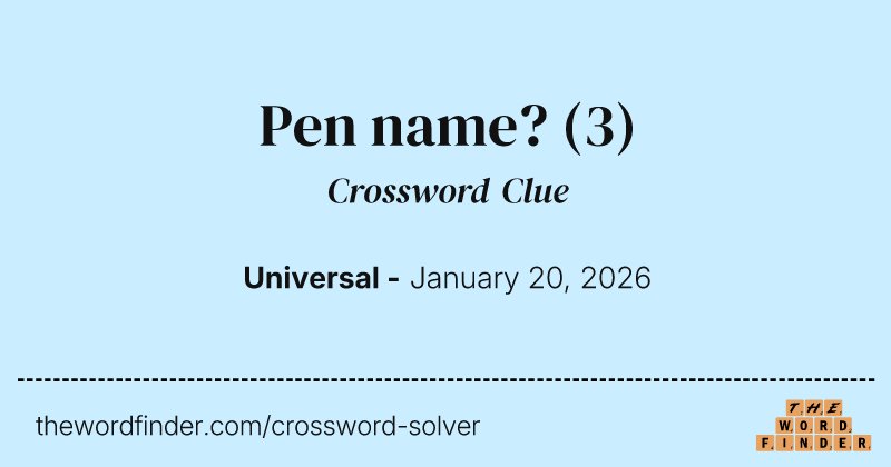 Pen name? crossword clue image