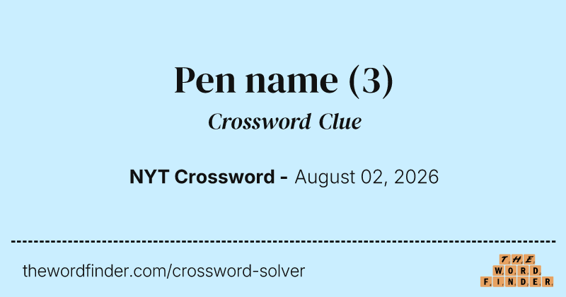 Pen name crossword clue image