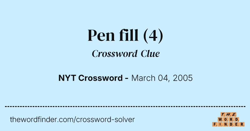 Pen fill crossword clue image