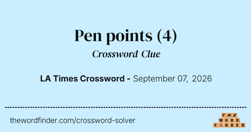Pen points crossword clue image