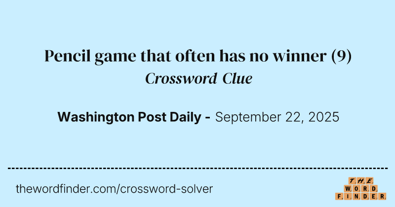 Pencil game that often has no winner crossword clue image