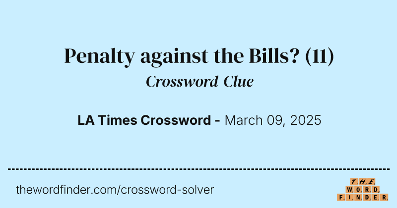 Penalty against the Bills? crossword clue image