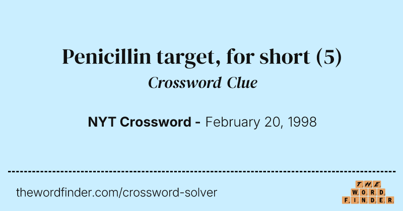 Penicillin target, for short crossword clue image